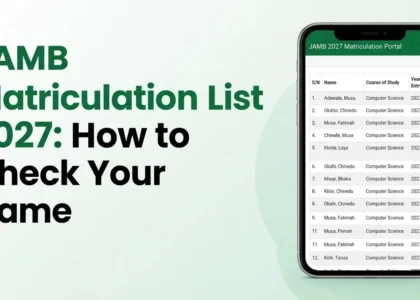 JAMB Matriculation List 2027: How to Check Your Name